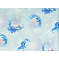 French Terry - Frozen Eispferd 2 hellblau